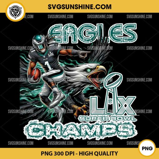 Eagles Jalen Hurts Super Bowl LIX Champions PNG, Philadelphia Eagles Football PNG