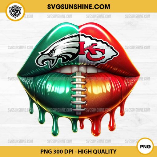 Eagles Vs Chiefs Lips PNG, Super Bowl 2025 PNG, Super Bowl LIX PNG