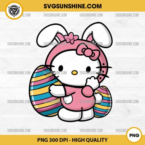 Easter Bunny Hello Kitty PNG, Happy Easter Day PNG