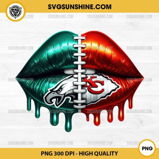 Football Lips Super Bowl LIX PNG, Eagles Vs Chiefs Lips Football PNG, Super Bowl 2025 PNG