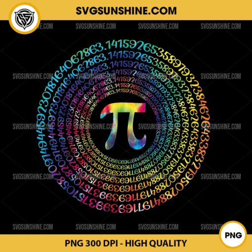 Funny Pi Day PNG, Spiral Pi Math PNG, Happy Pi Day PNG, Tie Dye 3.14 PNG