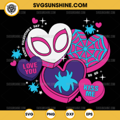 Ghost Spider Woman Sweethearts SVG, Spider Gwen Happy Valentines Day SVG, Gwen Stacy Sweetheart SVG