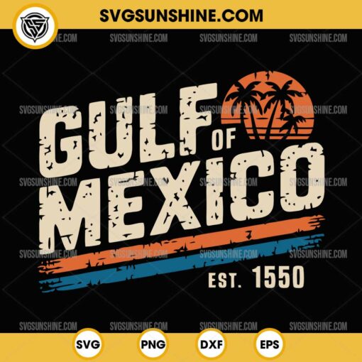 Gulf of Mexico Est 1550 SVG, Retro Vintage Beach SVG