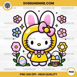 Happy Easter Hello Kitty PNG, Easter Bunny Kawaii PNG