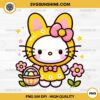 Hello Kitty Easter Bunny PNG, Easter Eggs Basket PNG