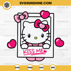 Hello Kitty Kiss Me Svg, Valentine’s Day Svg, Hello Kitty Valentine Svg