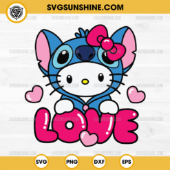 Hello Kitty Stitch Love SVG, Hello Kitty Stitch SVG, Valentine’s Day SVG