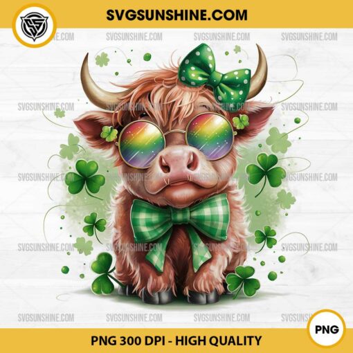 Highland Cow St Patricks Day PNG, Saint Patrick's Day PNG