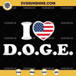 I Heart American Flag DOGE Department Of Government Efficiency SVG SVG, I Love DOGE SVG