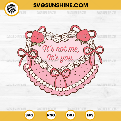 It's Not Me It's You Valentines Day SVG, Coquette Heart Cake SVG