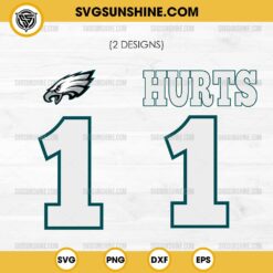 Jalen Hurts 1 SVG, Philadelphia Eagles Jalen Hurts SVG, Eagles Football SVG