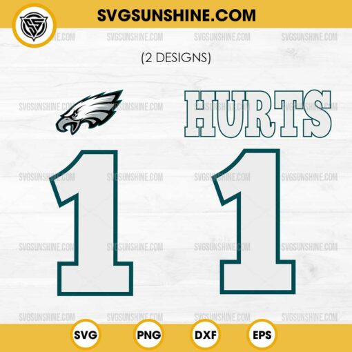 Jalen Hurts 1 SVG, Philadelphia Eagles Jalen Hurts SVG, Eagles Football SVG