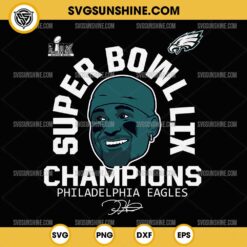 Jalen Hurts MVP Super Bowl LIX Champions SVG, Jalen Hurts Philadelphia Eagles SVG