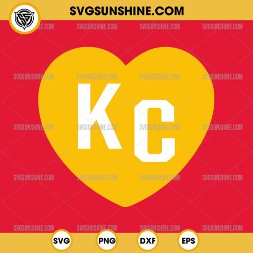 KC Chiefs Heart SVG, Kansas City Chiefs Heart Love SVG