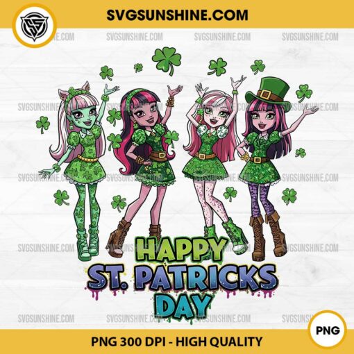 Monster High Dolls Happy St Patricks Day PNG