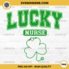 Nurse St Patricks Day SVG, Stethoscope Shamrock SVG, One Lucky Nurse SVG