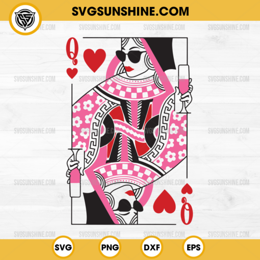 Queen Of Hearts SVG, Valentines Day SVG, Playing Cards SVG