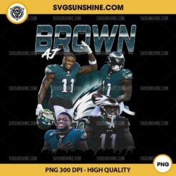 Retro Aj Brown PNG, Vintage Aj Brown PNG, Philadelphia Eagles PNG