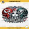 Rhinestone NFL Super Bowl 2025 PNG, Diamond Kansas City Chiefs VS Philadelphia Eagles PNG