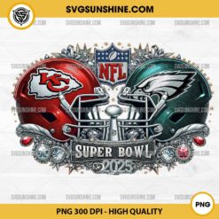 Rhinestone NFL Super Bowl 2025 PNG, Diamond Kansas City Chiefs VS Philadelphia Eagles PNG