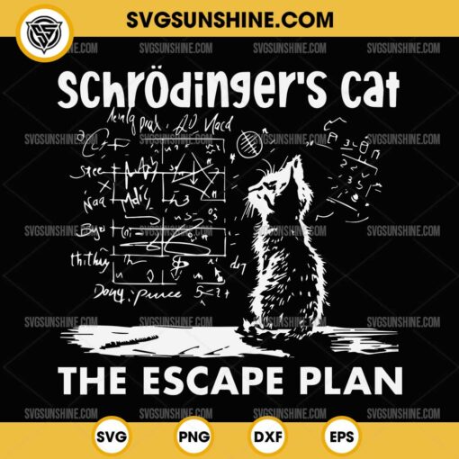 Schrödinger's Cat The Escape Plan SVG, Funny Physics Science SVG