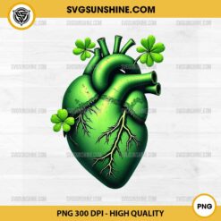 Shamrock Heart Cardiac Nurse St Patricks Day Anatomy PNG