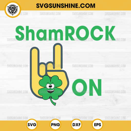 St Patricks Day Shamrock Rock N Roll SVG, St Patricks Day SVG