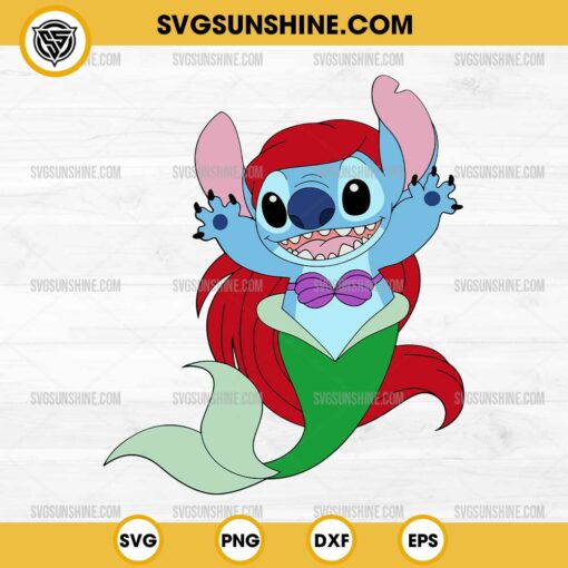 Stitch Ariel SVG, Stitch The Little Mermaid SVG