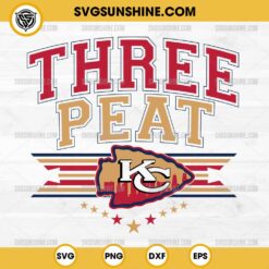 Three Peat KC Chiefs SVG PNG, Kansas City Football SVG