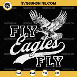 Vintage Fly Eagles Fly SVG, Football Eagles Flying SVG