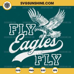 Vintage Fly Eagles Fly SVG, Football Eagles Flying SVG