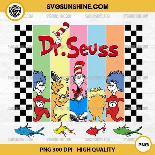 Dr Seuss Read Across America Day PNG, Dr Seuss Cartoon Checkered PNG