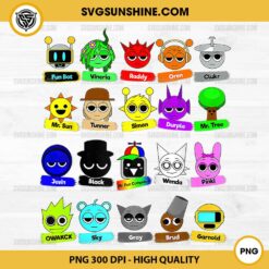 Sprunki All Characters Face PNG PNG, Sprunki 2025 PNG