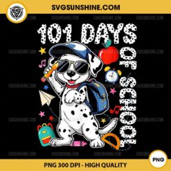 Dalmatians Happy 101 Days Of School PNG, Funny Cute Dog Student Teacher PNG