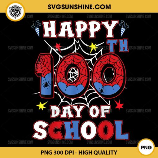 Happy 100th Day Of School PNG, Spider 100 Days PNG