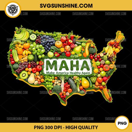 MAHA Make America Healthy Again PNG, US MAP PNG