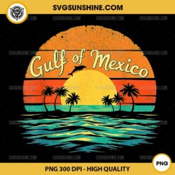 Gulf of Mexico Retro Summer PNG, Beach Palms Summer Vacation PNG