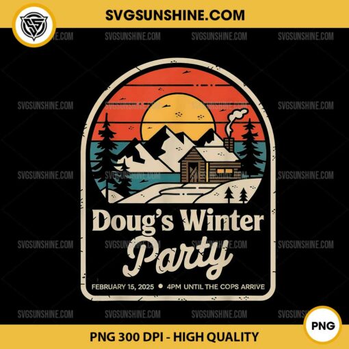 Dougs Winter Party 2025 PNG, February 15 Invite Winter Party Celebrate PNG