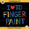 I Love to Finger Paint PNG, Art Couple Valentine PNG