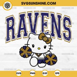 Hello Kitty Baltimore Ravens SVG, Hello Kitty Cheerleader SVG, Hello Kitty NFL Football SVG