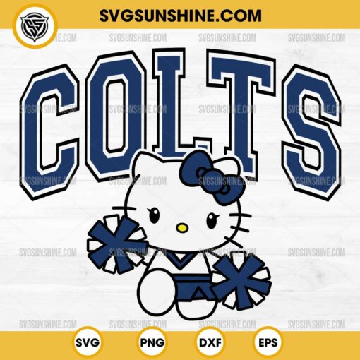 Hello Kitty Indianapolis Colts SVG, Hello Kitty Cheerleader SVG, Hello Kitty NFL Football SVG