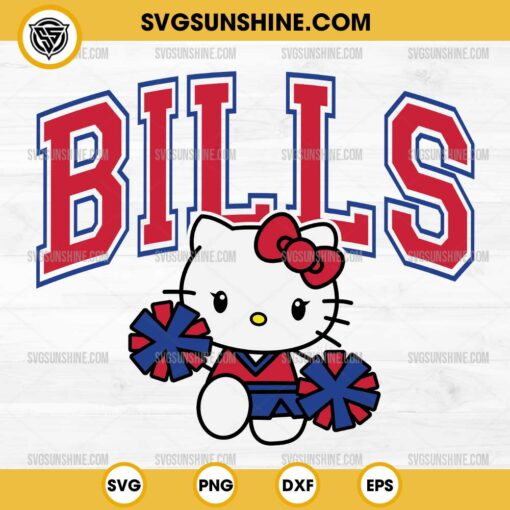 Hello Kitty Buffalo Bills SVG, Hello Kitty Cheerleader SVG, Hello Kitty NFL Football SVG