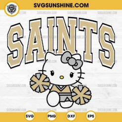 Hello Kitty New Orleans Saints SVG, Hello Kitty Cheerleader SVG, Hello Kitty NFL Football SVG