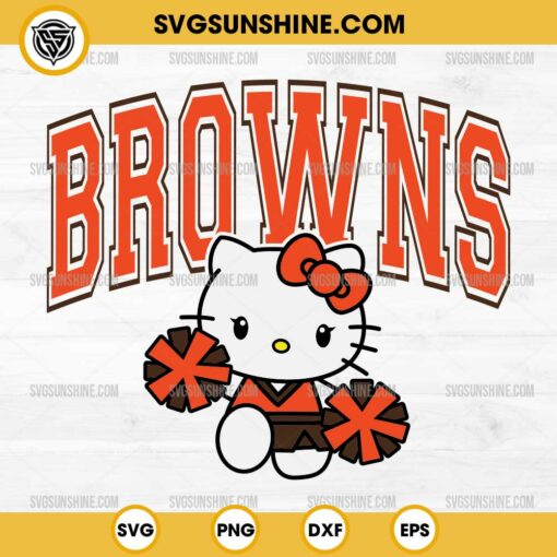 Hello Kitty Cleveland Browns SVG, Hello Kitty Cheerleader SVG, Hello Kitty NFL Football SVG