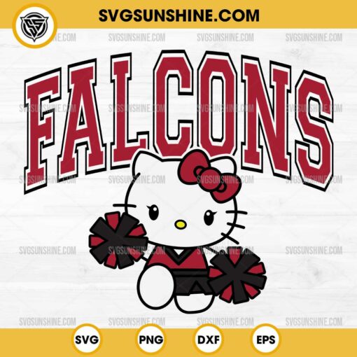 Hello Kitty Atlanta Falcons SVG, Hello Kitty Cheerleader SVG, Hello Kitty NFL Football SVG