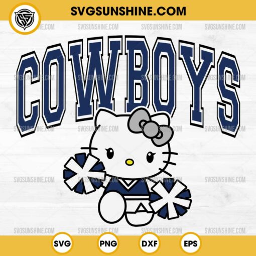 Hello Kitty Dallas Cowboys SVG, Hello Kitty Cheerleader SVG, Hello Kitty NFL Football SVG