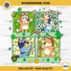 Bluey Family Happy St Patricks Day PNG, Bluey And Bingo Family Cartoon Shamrock PNG