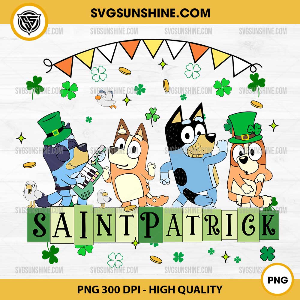 Bluey Family Saint Patrick PNG, Bluey St Patricks Day PNG Bluey Family Saint Patrick PNG, Bluey St Patricks Day PNG