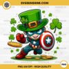 Captain America Chibi St Patricks Day PNG, Marvel Lucky Shamrock PNG