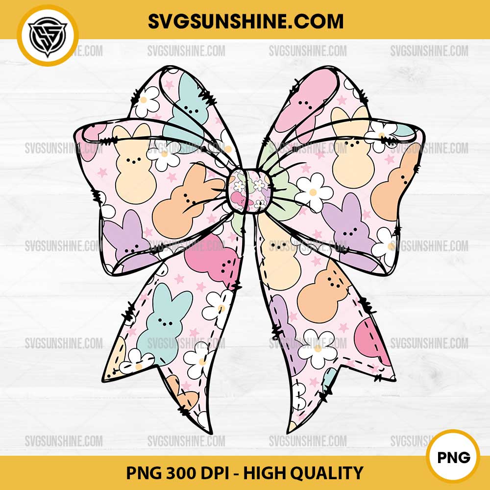 Coquette Bow Easter PNG, Happy Easter Bow Bunny Peeps PNG Coquette Bow Easter PNG, Happy Easter Bow Bunny Peeps PNG